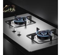 Cuisiniere Gaz Double 4.2KW - Cuisinières À Gaz Table Et Encastrées, Cuisinière à gaz portable à panneau en acier inoxydable, deux types cuisinière à gaz protection sécurité(LPG)
