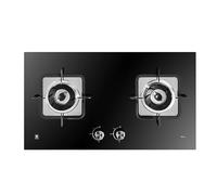 Cuisiniere Gaz Double 5,0 kW - Verre Trempé Cuisiniere, Cuisinières à gaz table et encastrées avec cinq niveaux réglage la puissance feu et deux types protection sécurité, faciles à nettoyer(NG)