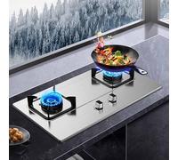 Cuisiniere Gaz Double 5.0KW - Cuisinières À Gaz Table Et Encastrées, Cuisinière à gaz à allumage rapide en acier inoxydable, cuisinière à protection contre l'extinction par thermocouple(NG)