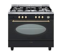 CENTRE DE CUISSON GLEM 5 GAZ FOUR CATALYSE 109L A NOIR + INOX