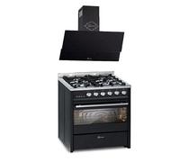 Cuisinière gaz pose libre 60 cm GCH E 610 BL+GCH 268 BL 6 PRIME - Four électrique 60 L - Inox - 8 modes de cuisson