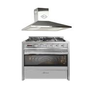 Cuisinière gaz pose libre 60 cm GCH E 610 X - Four électrique 60 L - Hotte aspirante 1000m³/h - Inox 60 cm