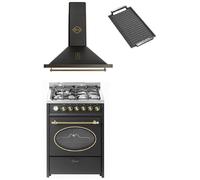 Cuisinière gaz pose libre 60 cm GURARI GCH G 614 BL Style retro • Four électrique multifunction • 4 brûleurs Wok