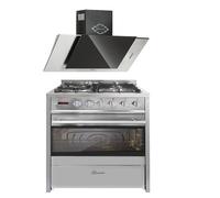 Cuisinière gaz pose libre 90 cm GURARI GCH E 610 X - Four électrique 60 L - Hotte aspirante 60 cm - 1000m³/h