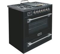 Cuisinière gaz pose libre 90 cm Kaiser HGE 93505 S Style retro • Four électrique multifunction 115L - Anthracite/Inox