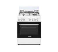 Cuisinière gaz Rosières RGG663CSW/E 60 cm 4 brûleurs four catalyse 63 L gril blanc