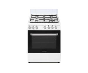 Cuisinière gaz Rosières RGG663CSW/E 60 cm 4 brûleurs four catalyse 63 L gril blanc