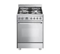 Cuisiniere gaz Smeg CP60X9 - Inox - Classe énergétique A / Plaque Gaz / Four Electrique Multifonction - Pyrolyse - Porte Froide