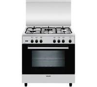 Cuisinière - Glem - A855GI - Acier inoxydable - 5 brûleurs - Four à gaz 95L