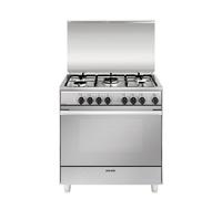 Cuisinière - Glem - U855MI6 - Acier inoxydable - 5 brûleurs - Four électrique 84L