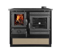 Cuisinière Globe Fire Alhena - tuyau de fumée droite - beige