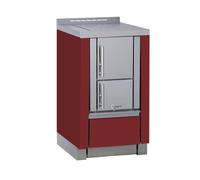 Cuisinière Greithwald Öko Star 50 bordeaux - portes inox