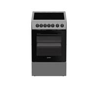Indesit Cuisinière vitrocéramique I5V3PCS – 4 foyers, 7,7 kWh, L 50 cm – Silver