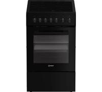 Cuisinière Indesit I5V3PCB noire 50 cm, 4 plaques vitrocéramiques, four 65 L