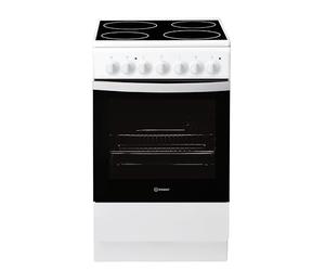 Cuisiniere INDESIT IS5V4PHW/E - , Blanc, Table Vitrocéramique, 50cm, 4 zones de cuisson, Manettes, Four CN, Hydrolyse, 61L