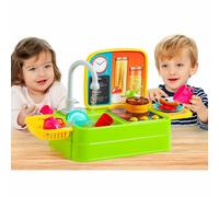 MOLTO | Table de Cuisine avec évier et Vrai Robinet pour Enfants, Jeu éducatif et créatif, Jouet interactif avec Accessoires, idéal pour Le développement des compétences motrices et sociales