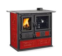 Cuisinière à bois La Nordica Rosa 5.0 - Ceramica 8,8 kW Revêtement majolique, Liberty bordeaux