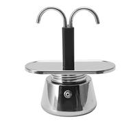 Cuisinière Mini 2 Tasses Moka Pot Double Tête En Acier Inoxydable Moka Cafetière Grande Saveur De Style Italien Espresso Délicieuse Cafetière