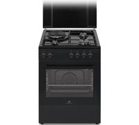 Cuisiniere mixte CONTINENTAL EDISON CECM60FCB - 3 feux gaz + 1 électrique - L59,8 x P61 xH83 cm - Noir