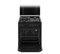 Cuisiniere mixte CONTINENTAL EDISON CECM60FCB - 3 feux gaz + 1 électrique - L59,8 x P61 xH83 cm - Noir