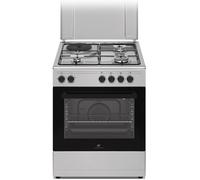 Cuisiniere mixte CONTINENTAL EDISON CECM60FCS - 3 feux gaz + 1 électrique - L59,8 x P61 xH83 cm - Silver