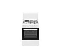 Cuisiniere mixte Continental Edison CECM60FCW - 3 feux gaz + 1 électrique - L59,8 x P61 xH83 cm - Blanc
