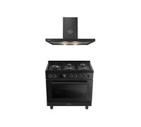 Ensemble Cuisinière gaz + hotte - GURARI - 90 cm - Four XXL 126 L - Air Fry & Chaleur tournante - Hotte 1000 m³/h