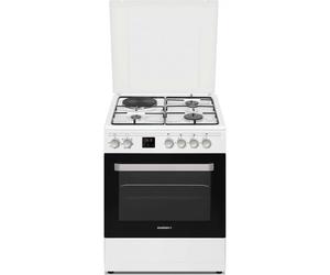 Cuisinière mixte Rosières RGE660CMW/E Four électrique 60L 4 foyers (3 gaz+1 électrique) Catalyse Minuteur Blanc