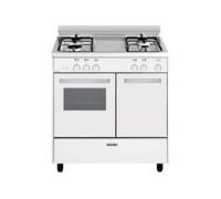 Cuisinière Piano de cuisson 4 foyers brûleurs gaz blanc 80x50cm Four Email Gazinière 49L