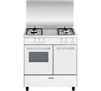 GLEM Cuisinière Piano de cuisson 4 foyers brûleurs gaz blanc 80x50cm Four Email Gazinière 49L - Blanc