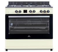 Cuisiniere piano four multifonctions catalyse - CECP9060CD - 95 L - L90 x H85 cm - Creme / Inox