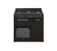 Continental Edison Cuisinière piano gaz CECP903FB – 3 fours électriques – 5 feux – Noir 90 cm