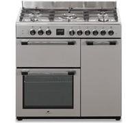 Cuisiniere piano gaz 3 fours électriques CONTINENTAL EDISON CECP903FIX 5 feux - Inox - Largeur 90 cm