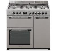 Cuisiniere piano gaz 3 fours électriques CONTINENTAL EDISON CECP903FIX 5 feux - Inox - Largeur 90 c