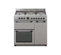 Cuisiniere piano gaz 3 fours électriques CONTINENTAL EDISON CECP903FIX 5 feux - Inox - Largeur 90 cm