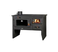 Cuisinière poêle à bois avec four - Prity 2P41 - 15,2 kW - dessus et four en fonte - Ø fumée 130 mm