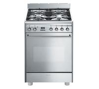 Smeg Cuisinière gaz GP61X9 - pose libre, auto-nettoyant, 60×60×86 cm - Inox
