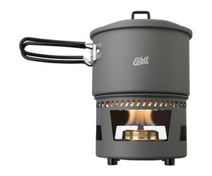 Cuisinière touristique Alcohol Burner Cookset Aluminium avec une casserole 1,5 L Esbit