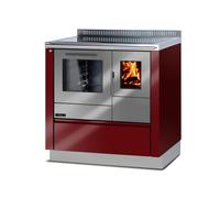 Cuisinière Tyrola TR_A 80 Bordeaux / Acier inoxydable avec fenêtre de visualisation - RA côté gauche