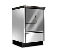 Cuisinière Tyrola TR_B 55 Blanc brillant / acier inoxydable - RA top droit