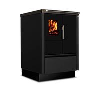 Cuisinière Tyrola TR_B 55 Volcano mat / Noir Senotherm avec fenêtre de visualisation - RA haut droit