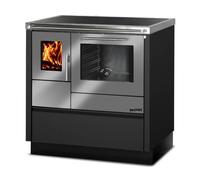 Cuisinière Tyrola TR_B 85 Volcano mat / inox avec fenêtre de visualisation - RA côté droit