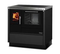 Cuisinière Tyrola TR_B 85 Volcano mat / Noir Senotherm avec fenêtre de visualisation - RA haut droit