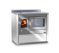 Cuisinière Tyrola TR_C 90 Blanc brillant / inox avec hublot, porte à charnière, base 40 mm - RA right top