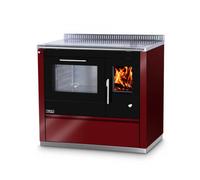 Cuisinière Tyrola TR_C 90 Bordeaux / Black avec hublot, porte à charnière, base 40 mm - RA côté gauche