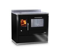 Cuisinière Tyrola TR_C 90 Noir brillant / Noir avec hublot, porte à charnière, base 40 mm - RA right top