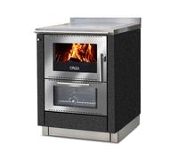 Cuisinière Tyrola TR_F 70 anthracite / acier inoxydable avec fenêtre de visualisation - RA arrière gauche