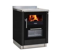 Cuisinière Tyrola TR_F 70 Antique black / Black Senotherm avec fenêtre de visualisation - RA right top