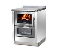 Cuisinière Tyrola TR_F 70 Blanc brillant / acier inoxydable avec fenêtre de visualisation - RA arrière gauche