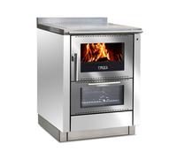 Cuisinière Tyrola TR_F 70 Blanc brillant / acier inoxydable avec fenêtre - RA côté droit